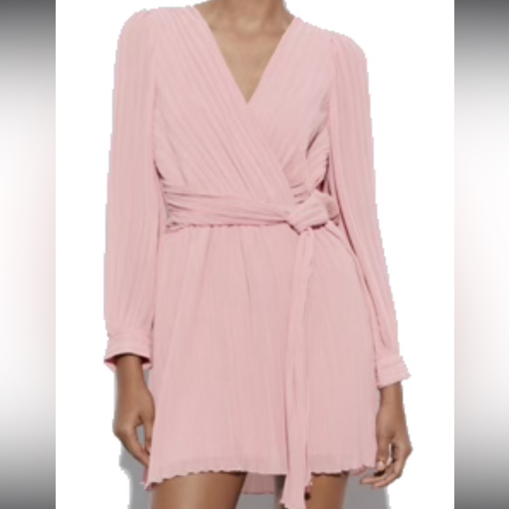 NWT Zara Blush Long Sleeve Dress